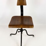 Industrial steel and wood swivel chair from Tomáš Baťa, 1940s