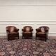 Classic English Sheepskin Leather Armchairs