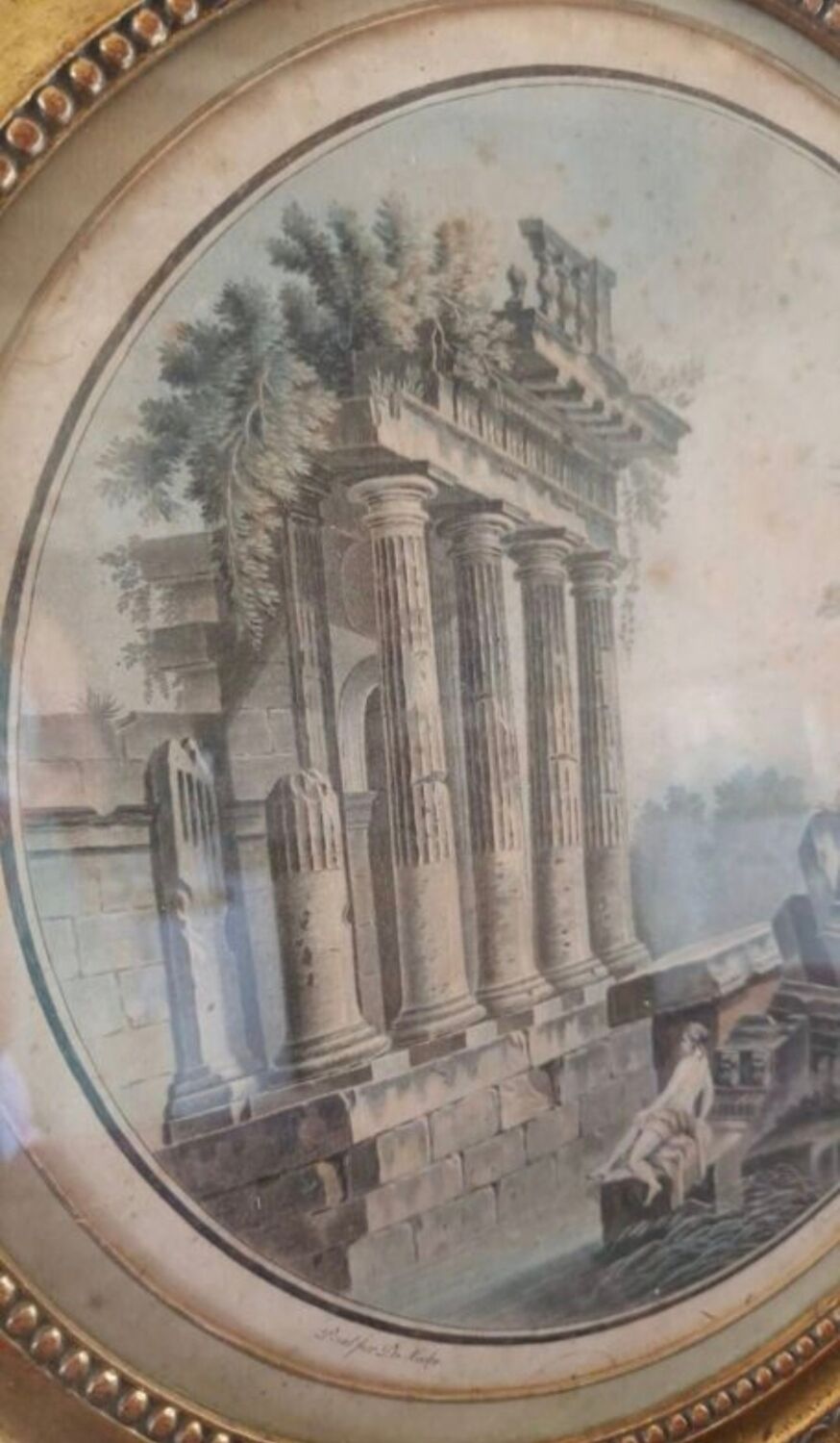 Engraving "Around Rome" by Descourbis and De Machy