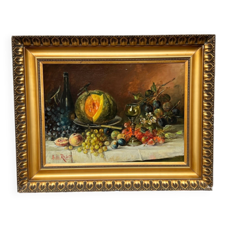 Jules Félix RAGOT (1835-1912) “Still life with fruit”.