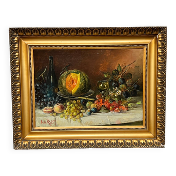 Jules Félix RAGOT (1835-1912) “Still life with fruit”.