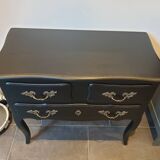 Stamped black Louis XV chest of drawers