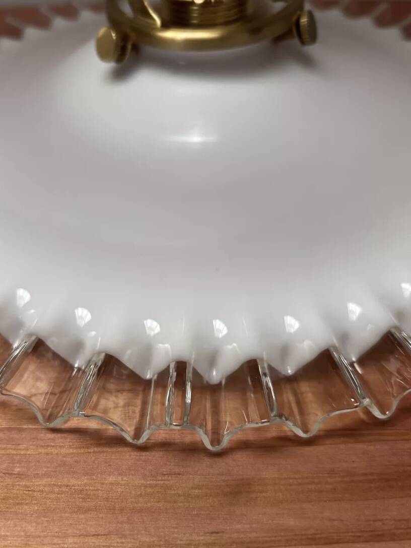 Opaline and white ceramic wall light