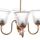 Lustre vintage 4 lumières brocante plafonnier