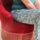 Paire de fauteuils crapaud velours rouge