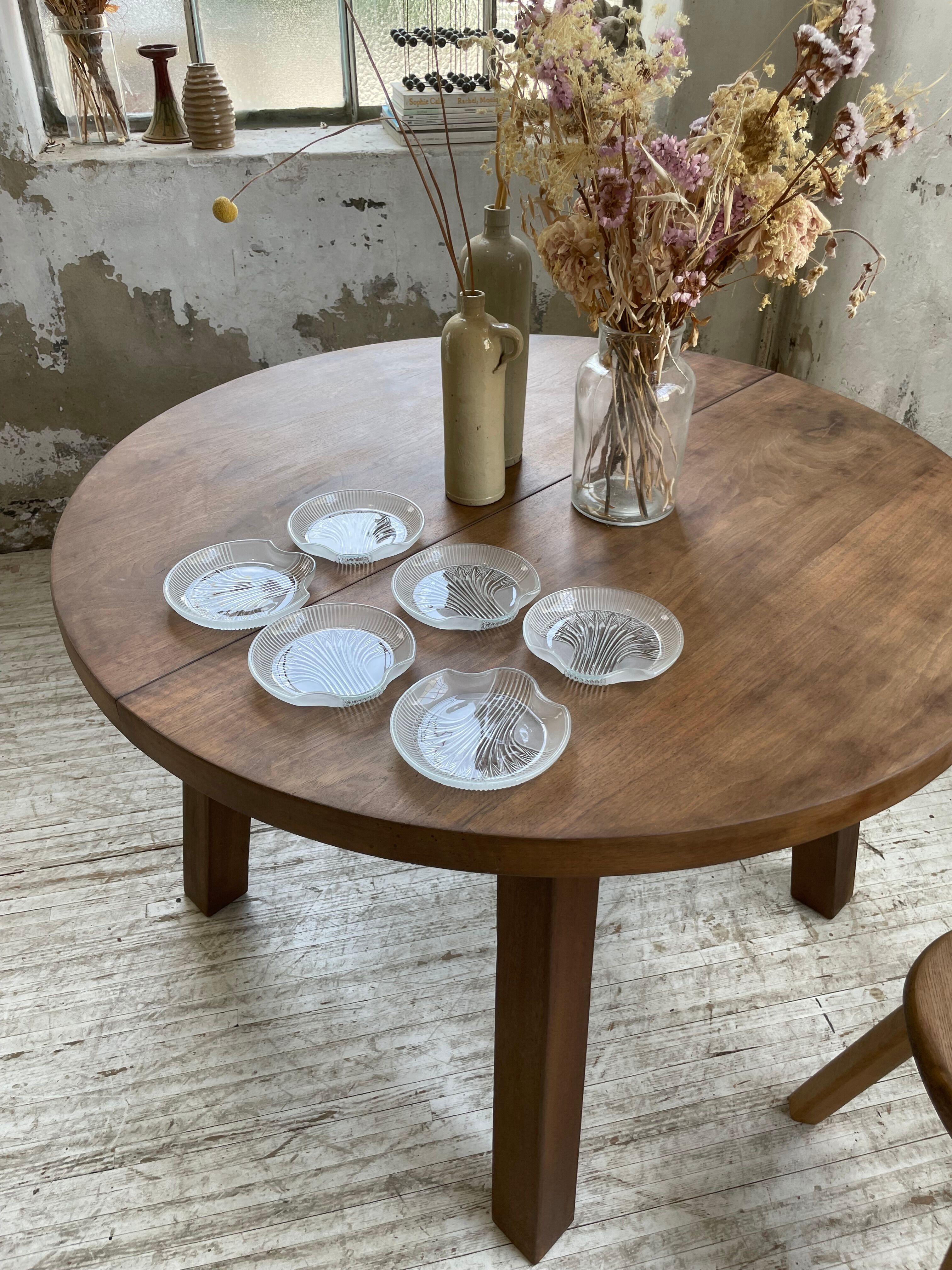 Six ridged glass ramekins