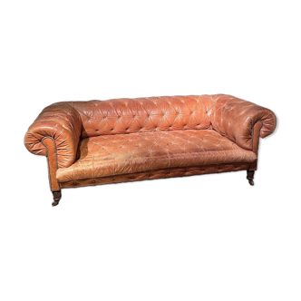 canapé chesterfield en cuir victorien antique