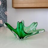 Vintage 60s green blown glass cup