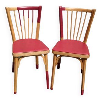 Pair of Baumann bistro chairs n° 12