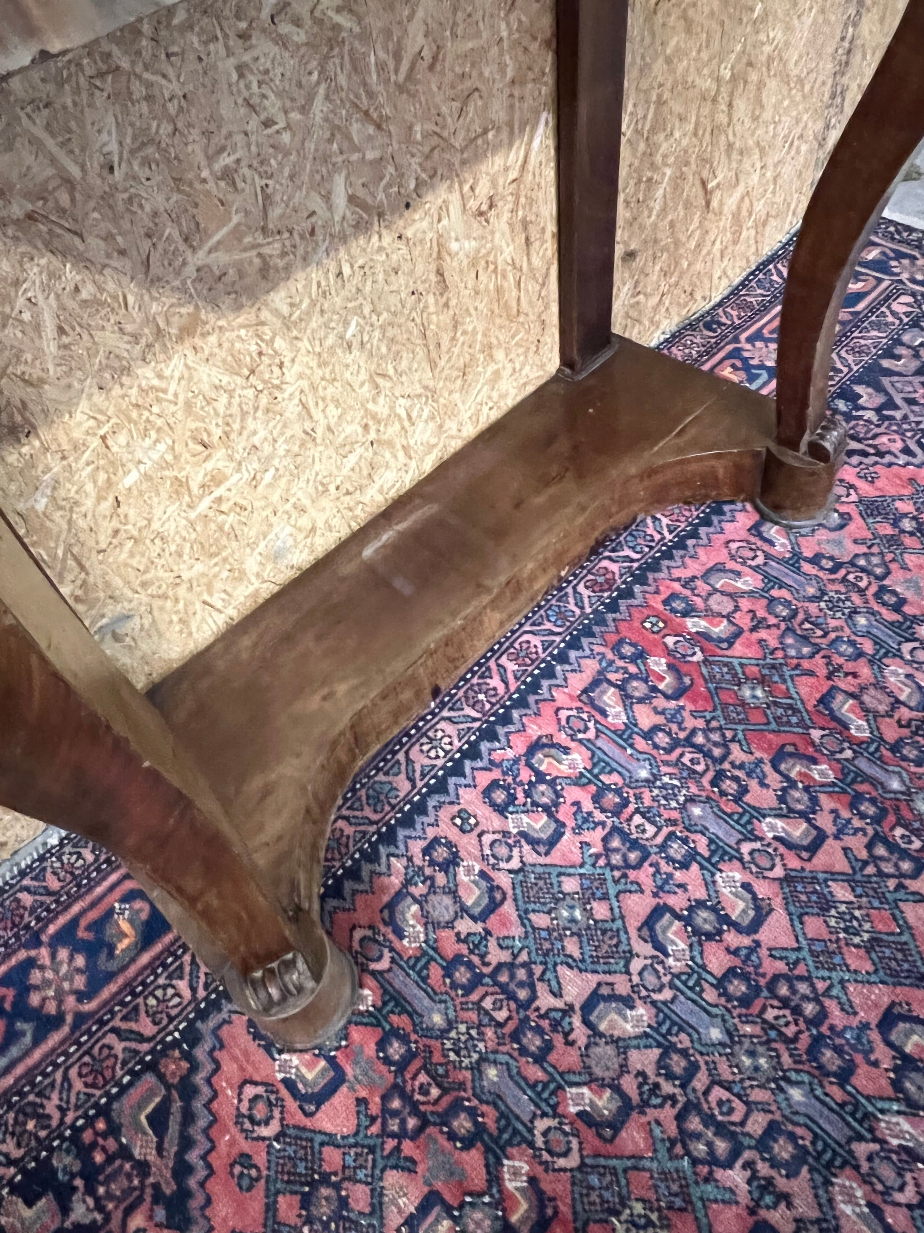 Old mahogany console, styel Restoration, nineteenth, marble top