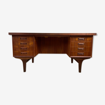 Scandinavian double-sided teak desk, 60s