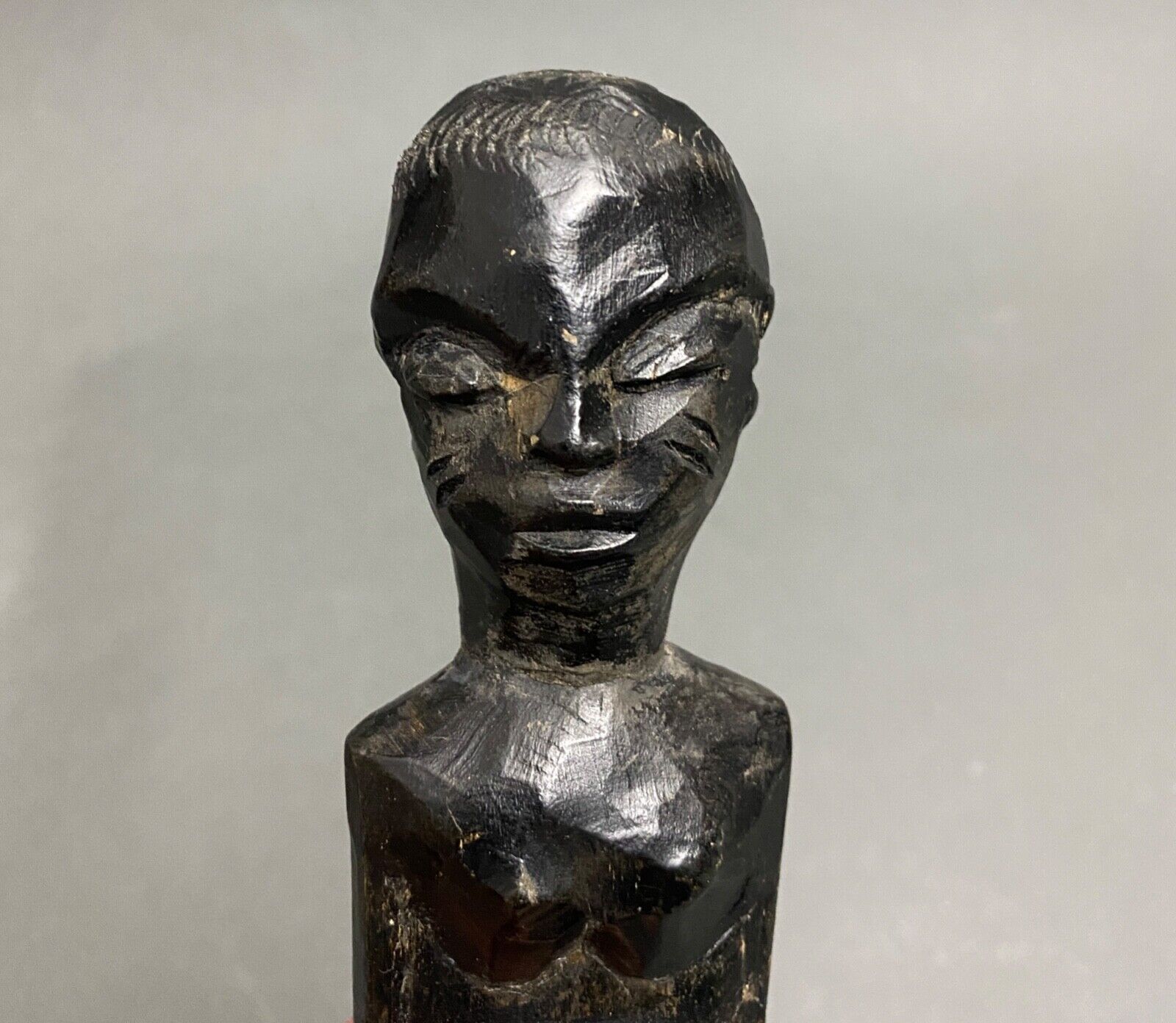 Pair of wooden statuettes sculptures of african couple 1960