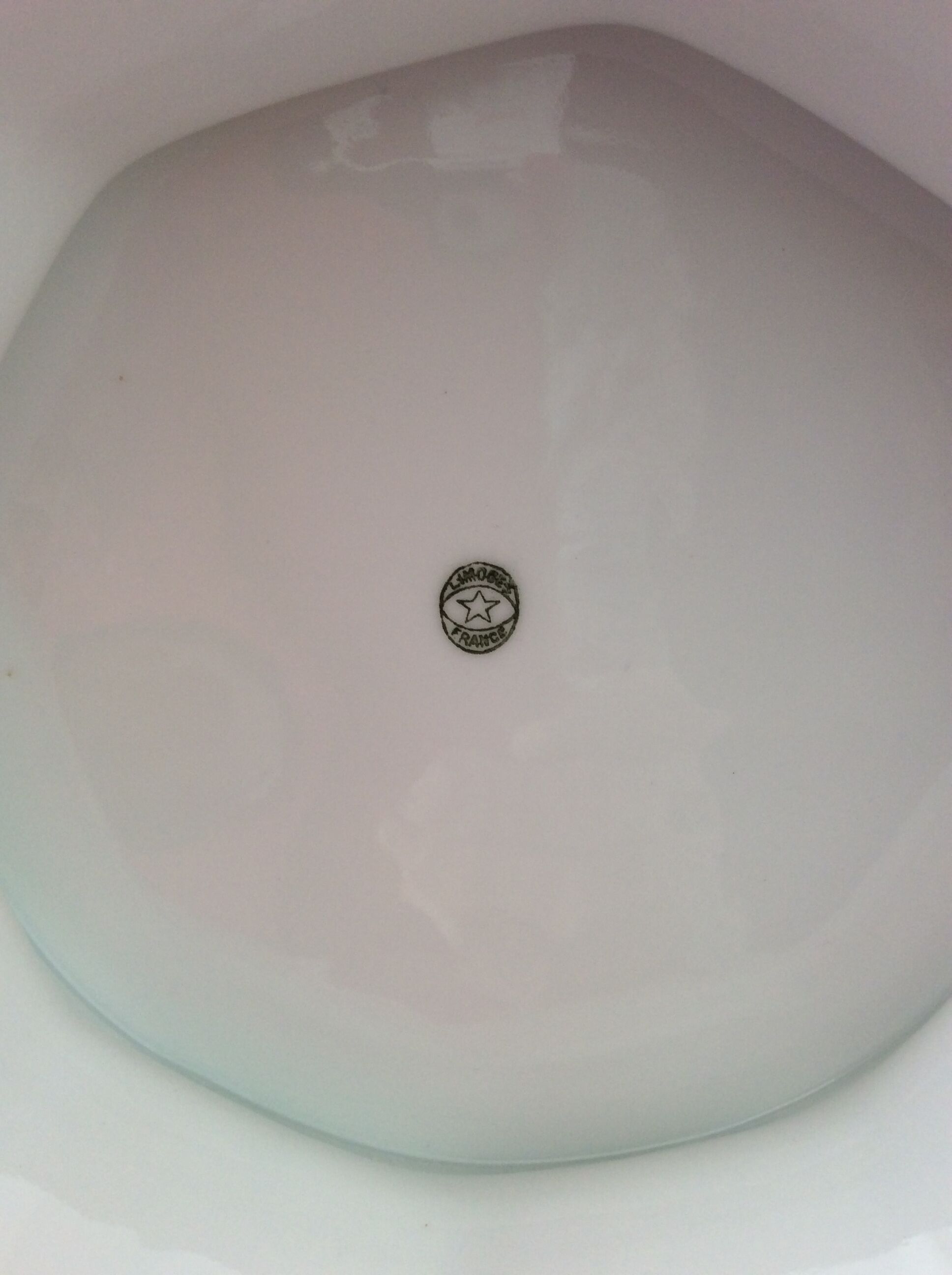Servant dish on pedestal, octagonal, Limoges porcelain - vintage