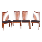Chaises de salle à manger vintage en teck et tissu par Leslie Dandy pour G-Plan, années 1960, lot de 4
