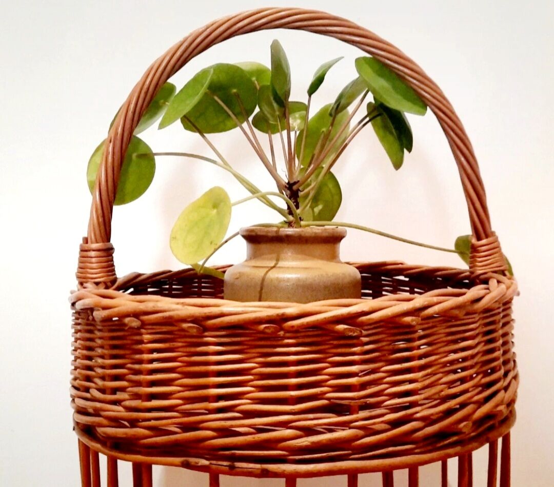 Vintage wicker bottle holder