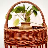 Vintage wicker bottle holder