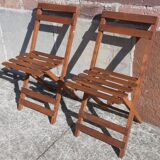 Foldable wooden chairs from the 50s