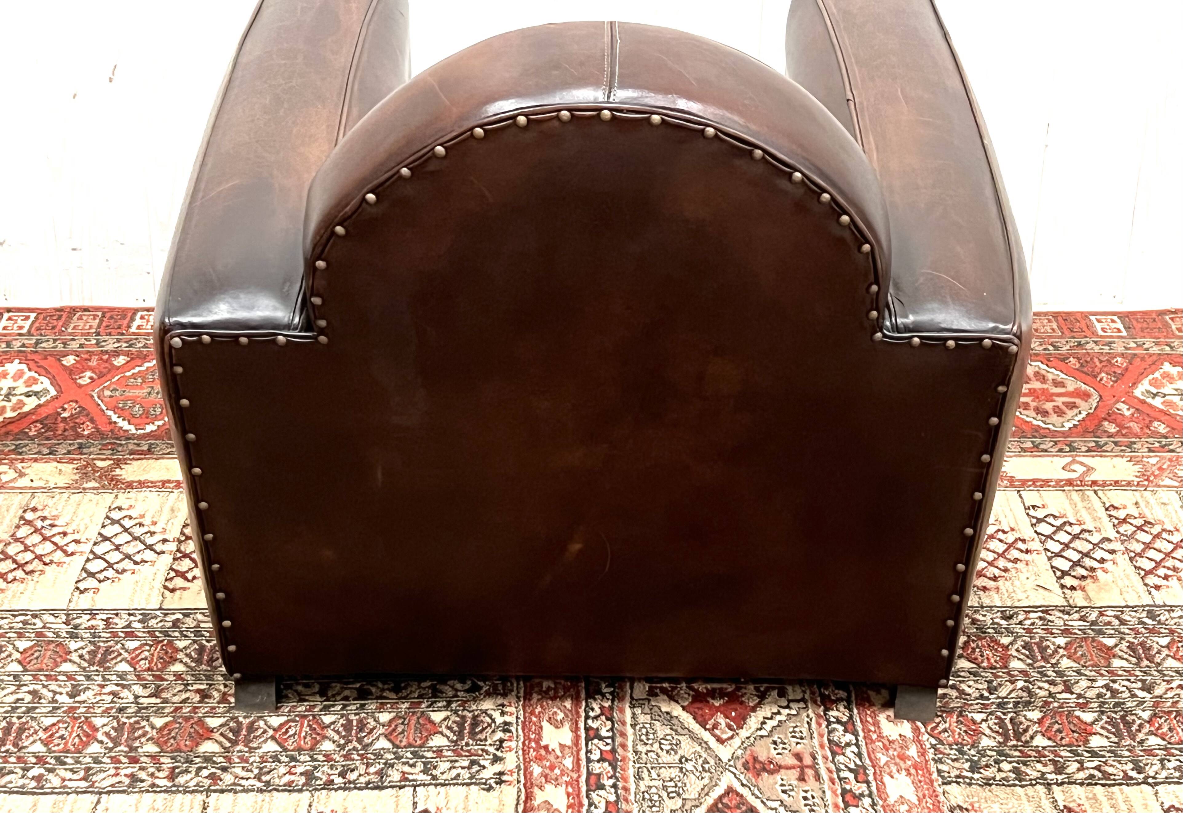 Leather club armchair