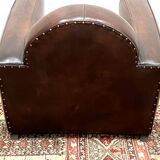 Leather club armchair