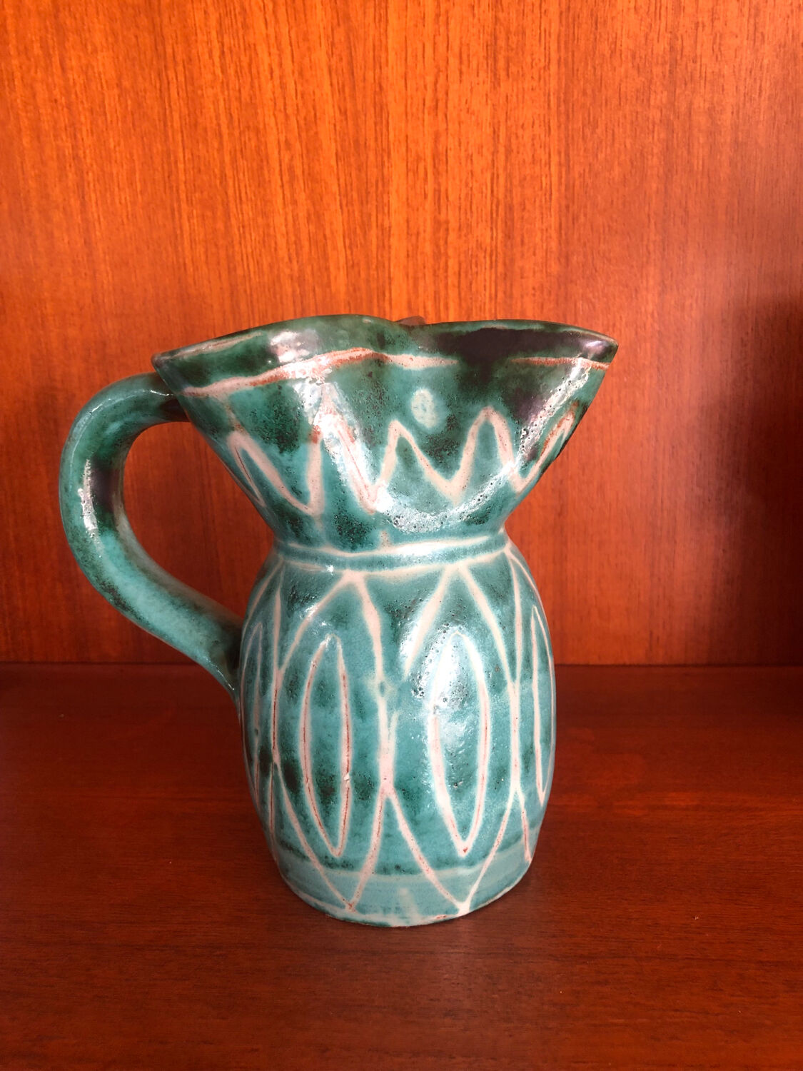 Pitcher vase Robert Picault ceramic Vallauris 1950