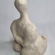 Modern white terracotta sculpture, Stylized female figure, 20 cm