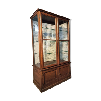 Vitrine ancienne en chêne français – Vitrine de musée d’un château de Bourgogne – vers 1900