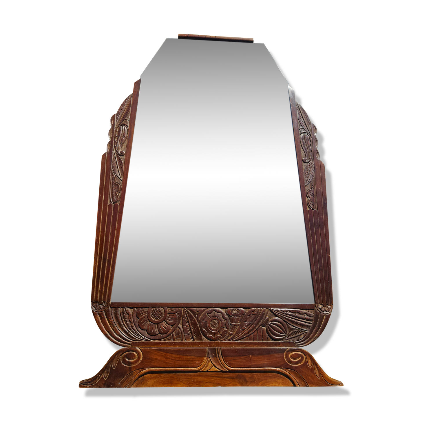Art Deco mirror in carved wood