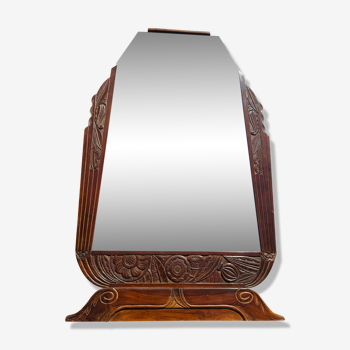 Art Deco mirror in carved wood