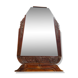 Art Deco mirror in carved wood