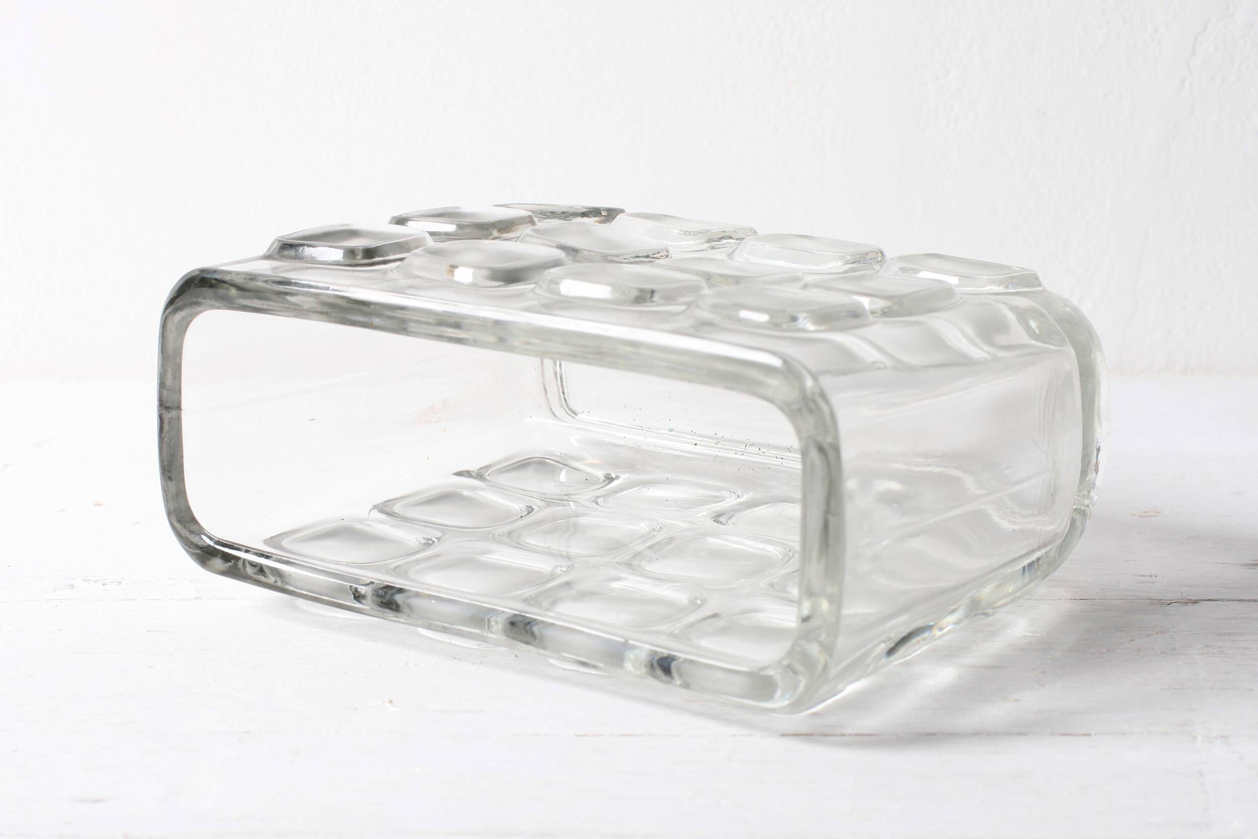 František Vizner Glass Jardinière Vase, Mid-Century Czech Design / 1963