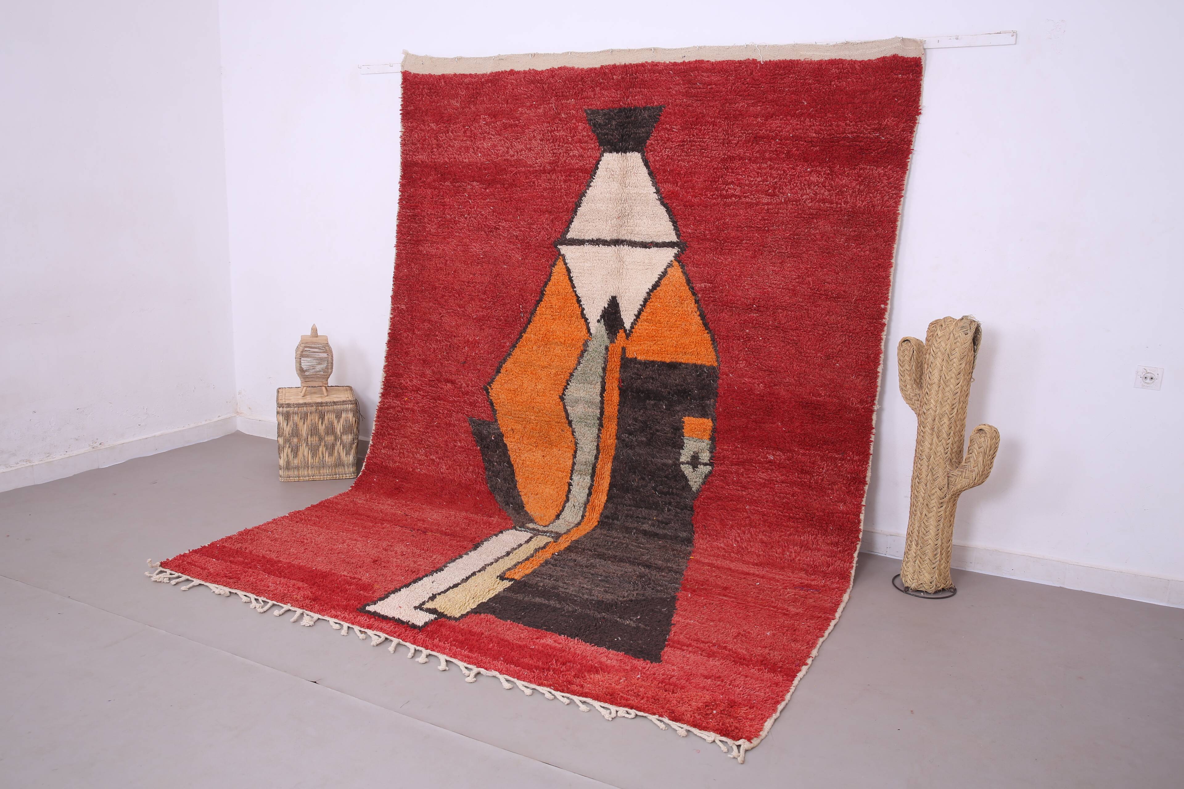 Abstract Vintage Moroccan Rug 238 x 334 - Berber Wool Rug - Handmade Rug