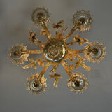 Venetian glass chandelier from Murano, green, circa 1920.