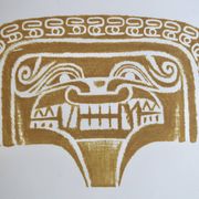 Original Pre-Columbian print, 1960s