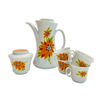 Teapot & 4 cups 70s winterling schwarzenback bavaria germany-retro-cuisine -vintage