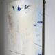 Toile abstraite blanche, peinture à l’huile XXème