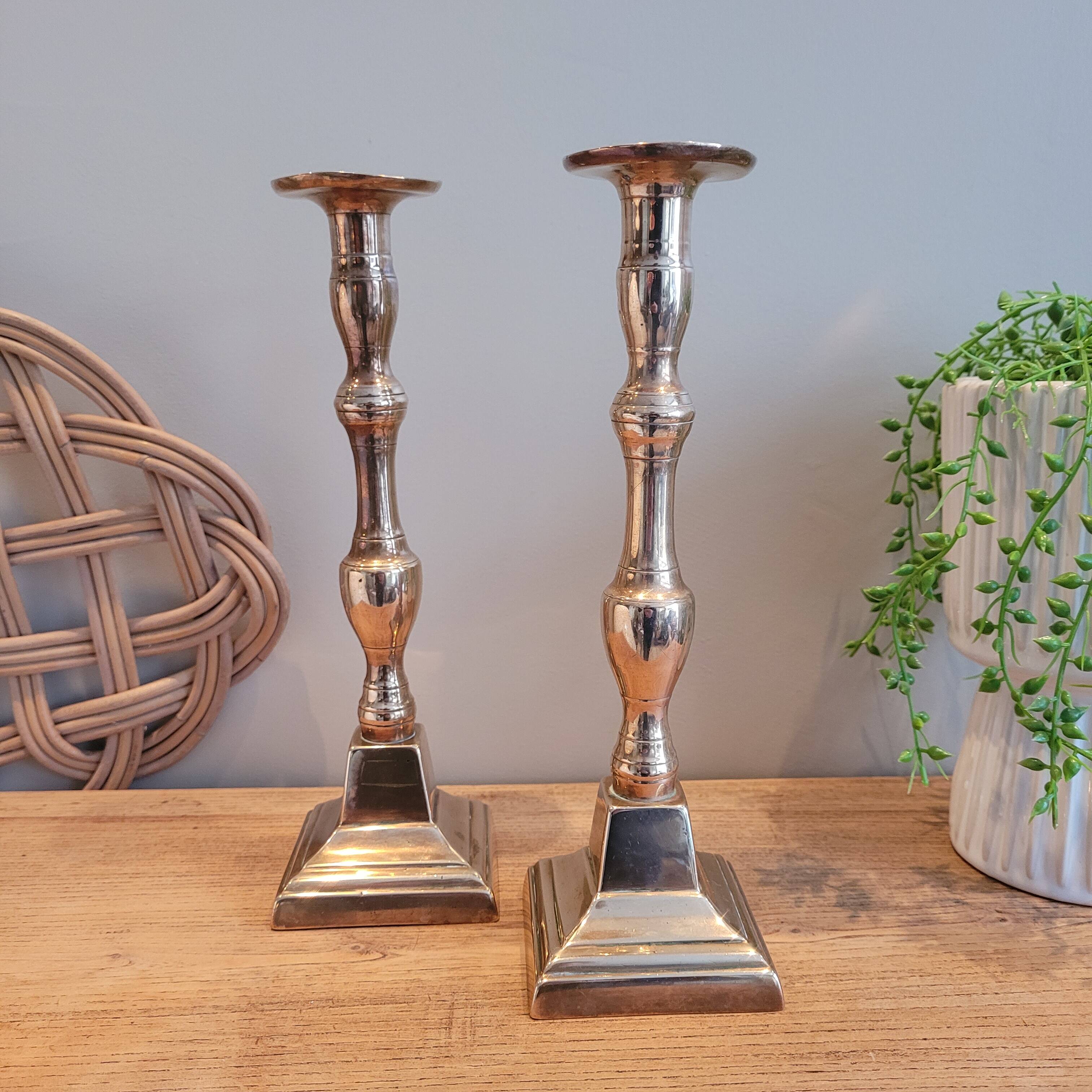 La Redoute x Selency pair of brass candle holders 16