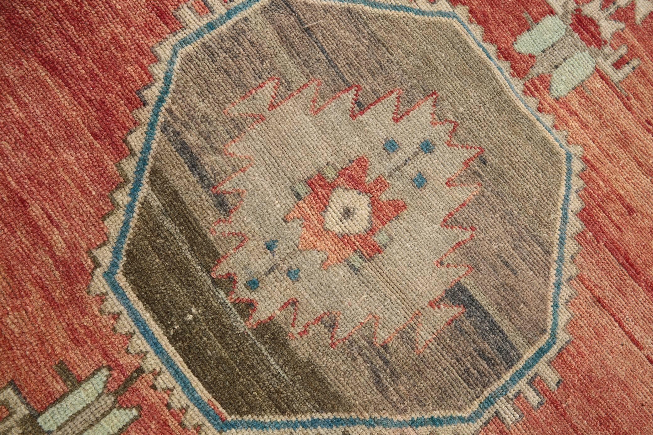 Red & Brown Vintage Persian Runner Rug, 81x317Cm