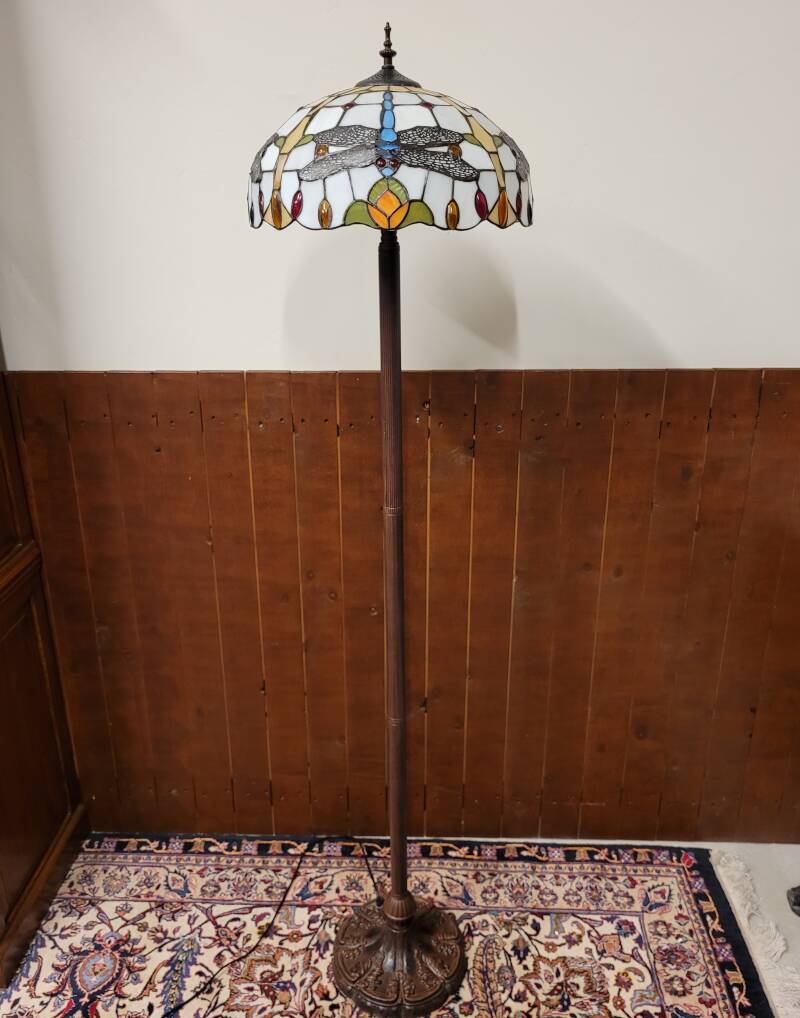 Round Tiffany floor lamp Art Deco