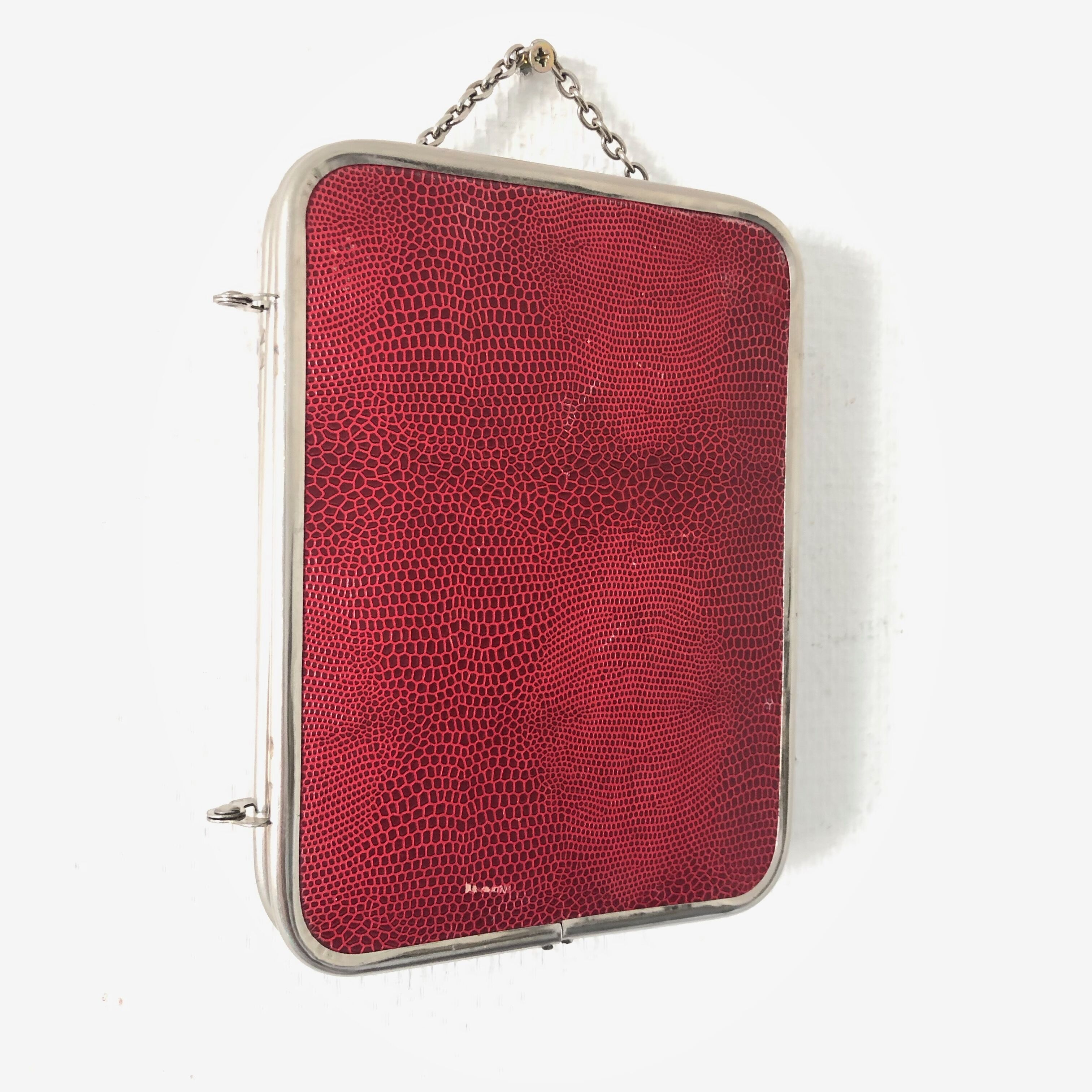 Mirror triptych gooseberries barber 20x49cm vintage 1950