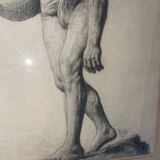 Orientalist charcoal drawing of the early twentieth century