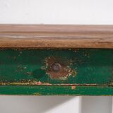 Antique green table in solid pine (circa 1920)