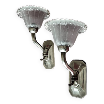 Pair of wall sconces art deco EZAN France