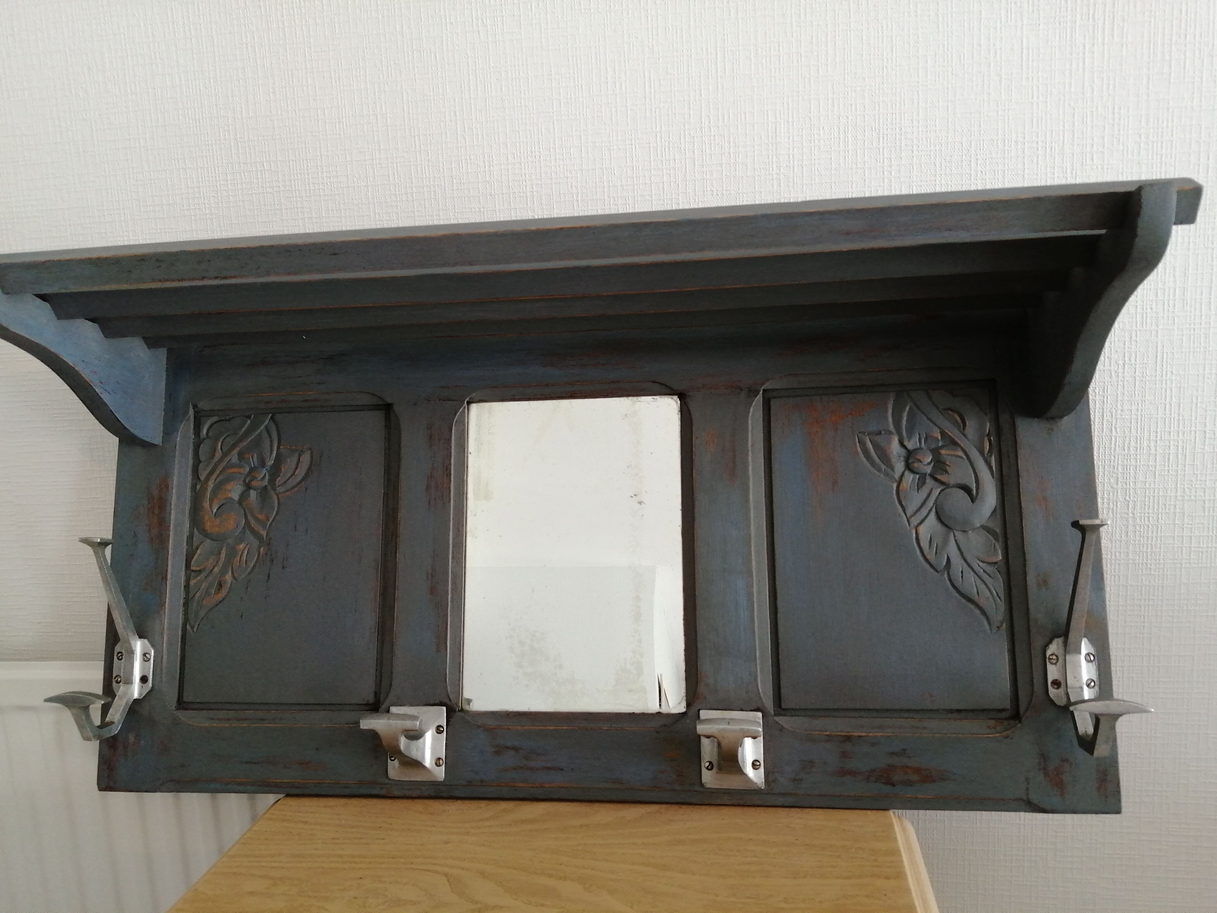 Wooden wall coat holder