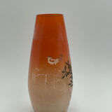 Enamelled decorative vase signed GEM