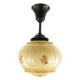 Art Deco ceiling lamp, double-layered glass, ebonite, Germany, 1930s
