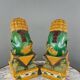 Pair of Guardian Lions in Glazed Ceramic, China, 20th Century