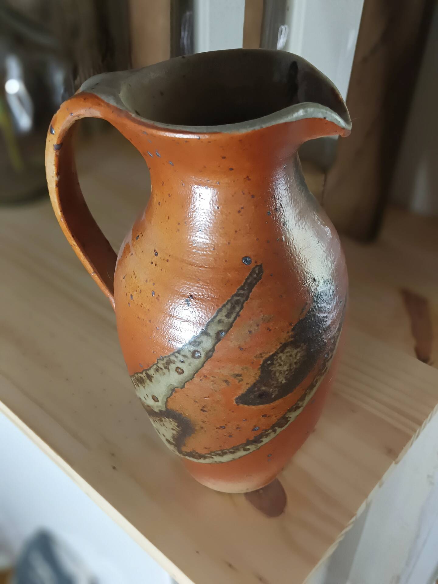 Jug / Vase in glazed terracotta, matte / glossy