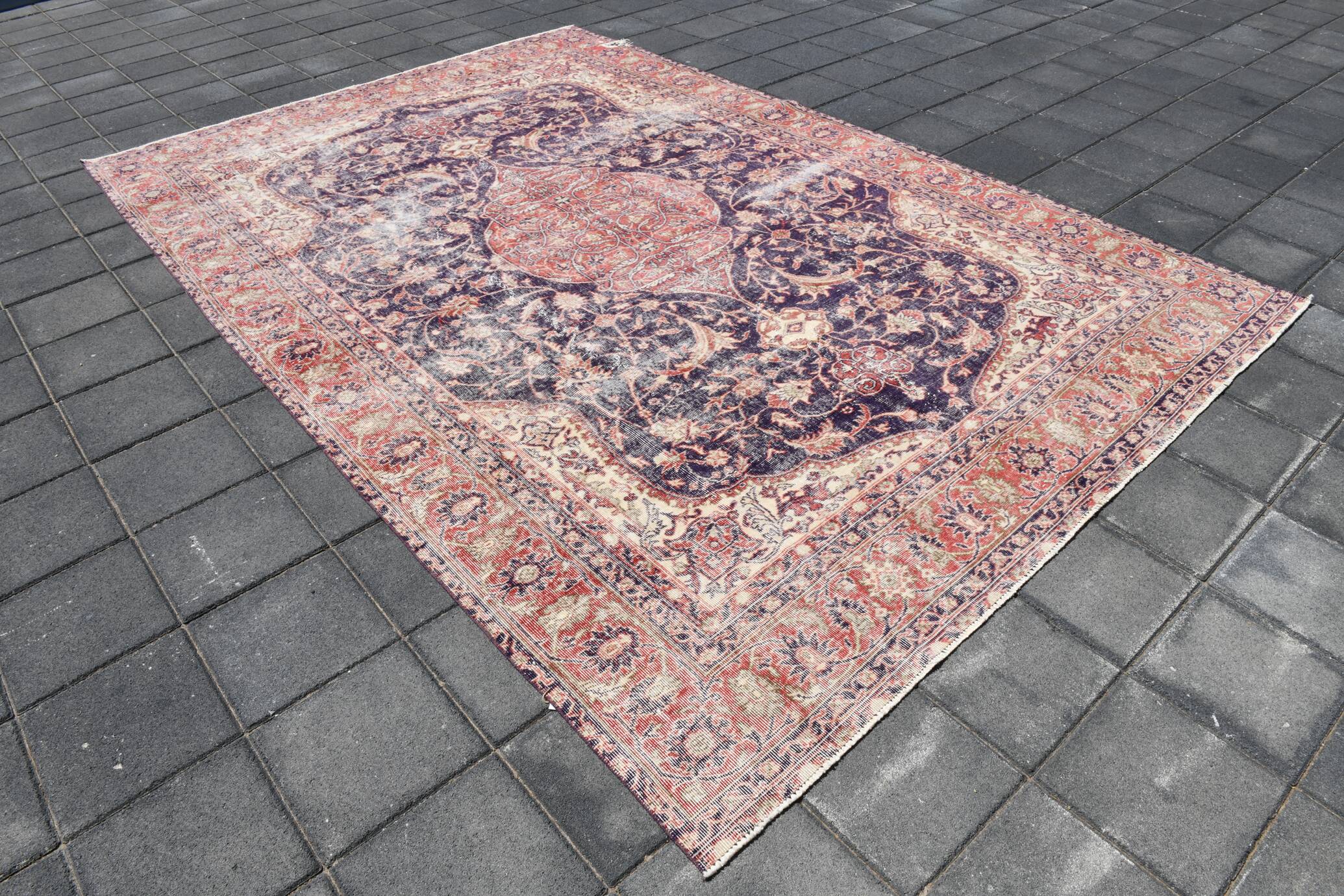 Navy Blue Orientel Style Vintage Persian Rug, 228x338 Cm