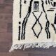 Berber carpet Azilal white and black 140 x 250 cm