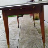 Vintage formica table adjustable in height and extendable 1950